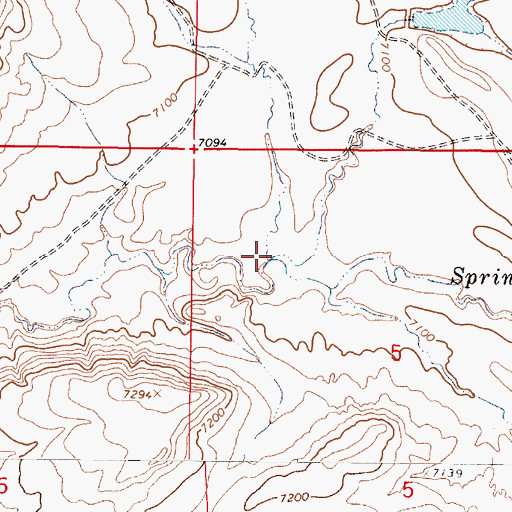 Topographic Map of Dry Creek, WY