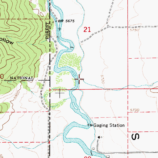 Topographic Map of Dry Creek, WY