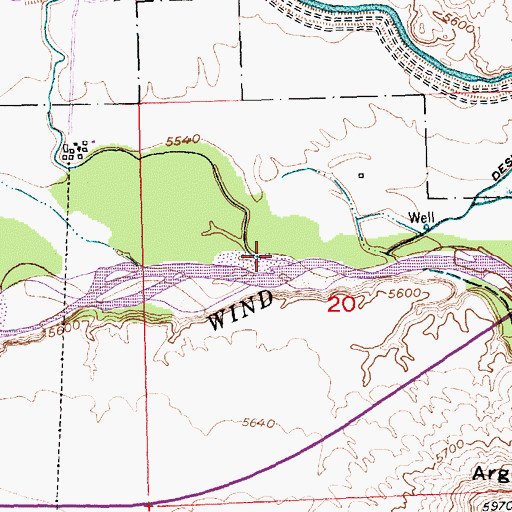 Topographic Map of Dry Creek, WY