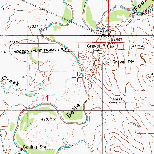 Topographic Map of Dry Creek, WY