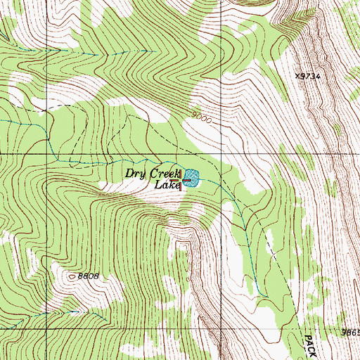 Topographic Map of Dry Creek Lake, WY