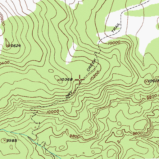 Topographic Map of Dry Creek Trail, WY
