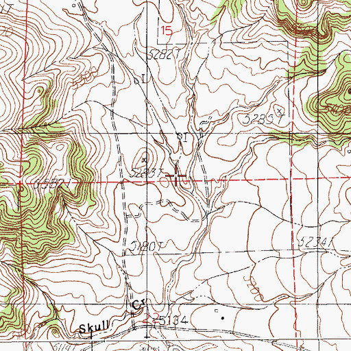 Topographic Map of Dry Draw, WY