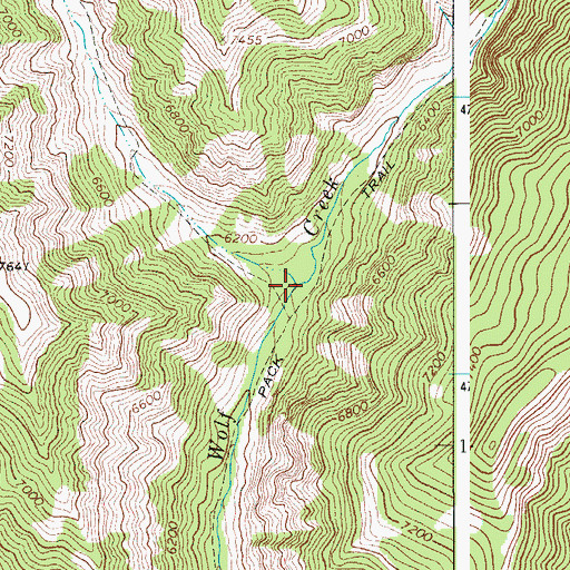 Topographic Map of Dry Fork, WY