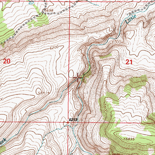 Topographic Map of Dry Fork, WY