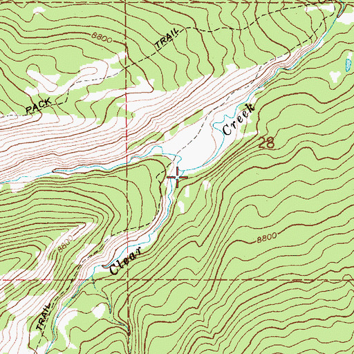 Topographic Map of Dry Fork Clear Creek, WY