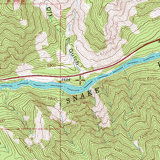 Topographic Map of Dry Gulch, WY