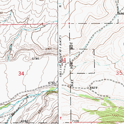 Topographic Map of Dry Hollow, WY