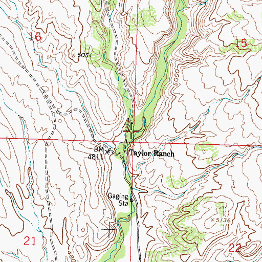 Topographic Map of Dry Medicine Lodge Canyon, WY