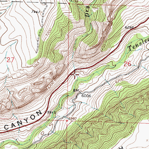 Topographic Map of Dry Tensleep Creek, WY