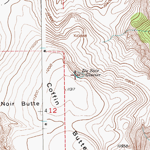 Topographic Map of DuNoir Glacier, WY