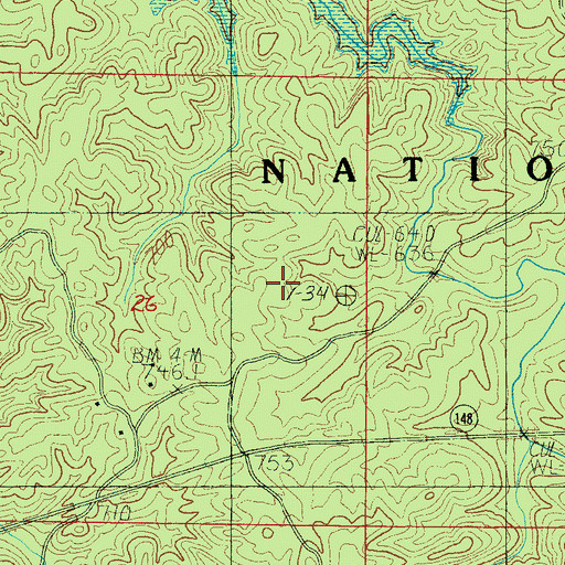 Topographic Map of Liberty Hill Church, AL