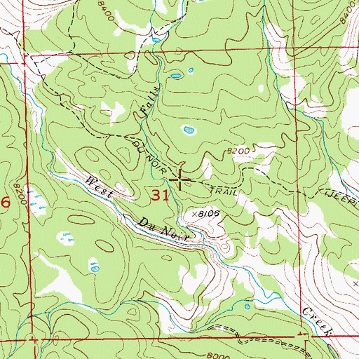 Topographic Map of Du Noir Trail, WY