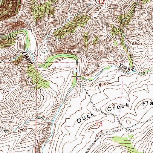 Topographic Map of Duck Creek, WY