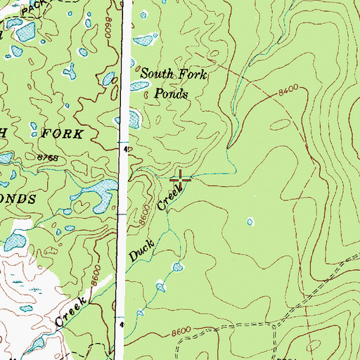 Topographic Map of Duck Creek, WY
