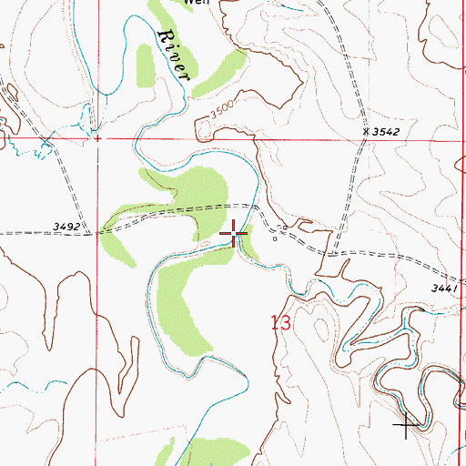 Topographic Map of Duck Creek, WY