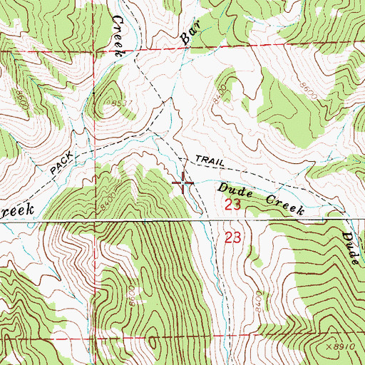 Topographic Map of Dude Creek, WY