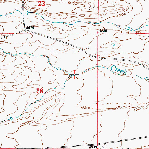 Topographic Map of Dugout Creek, WY