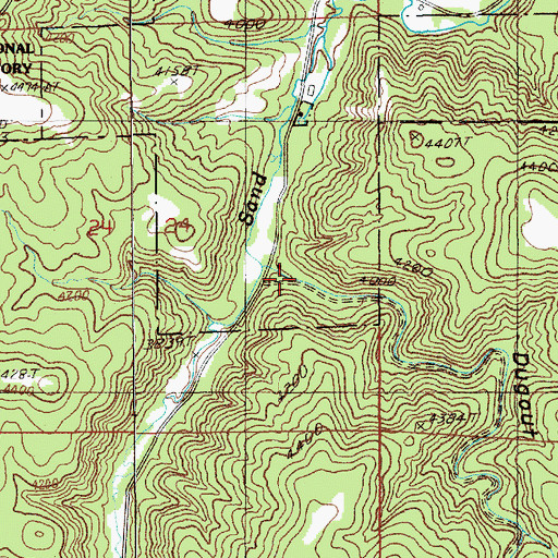 Topographic Map of Dugout Gulch, WY