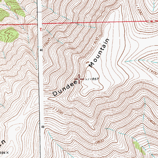 Topographic Map of Dundee Mountain, WY