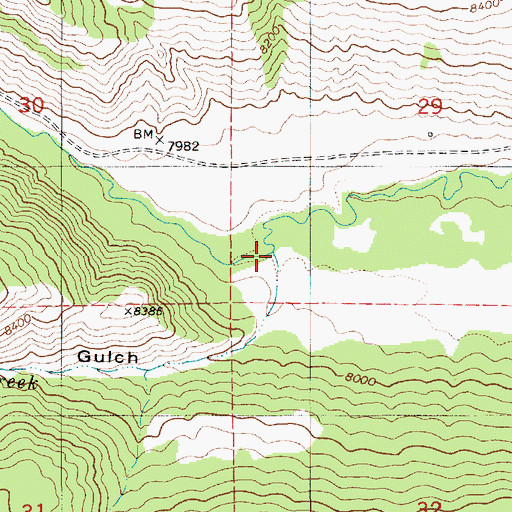 Topographic Map of Dutch Dans Gulch, WY