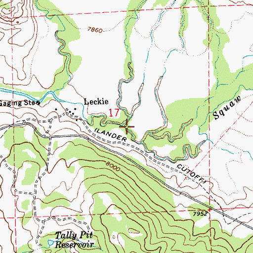 Topographic Map of Dutch Joe Creek, WY