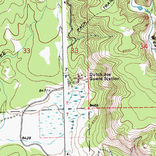 Topographic Map of Dutch Joe Guard Station, WY