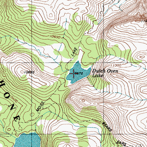 Topographic Map of Dutch Oven Lake, WY