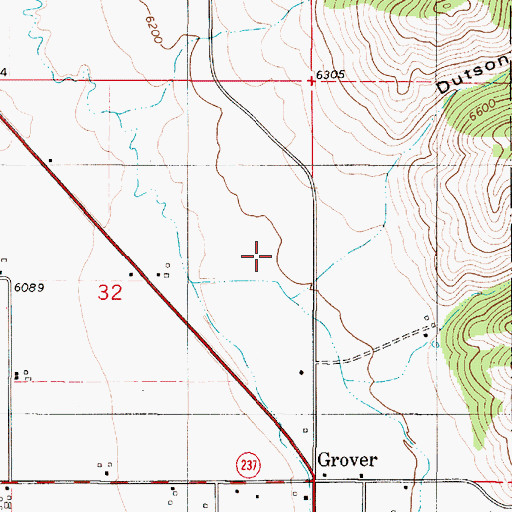 Topographic Map of Dutson Canyon, WY
