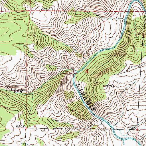 Topographic Map of Eagle Creek, WY
