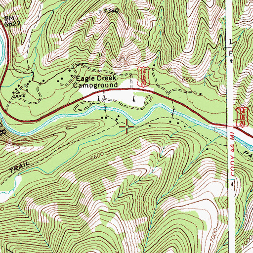 Topographic Map of Eagle Creek, WY