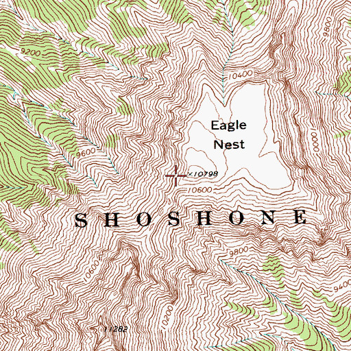 Topographic Map of Eagle Nest, WY