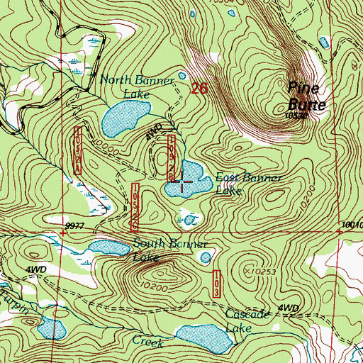 Topographic Map of East Banner Lake, WY