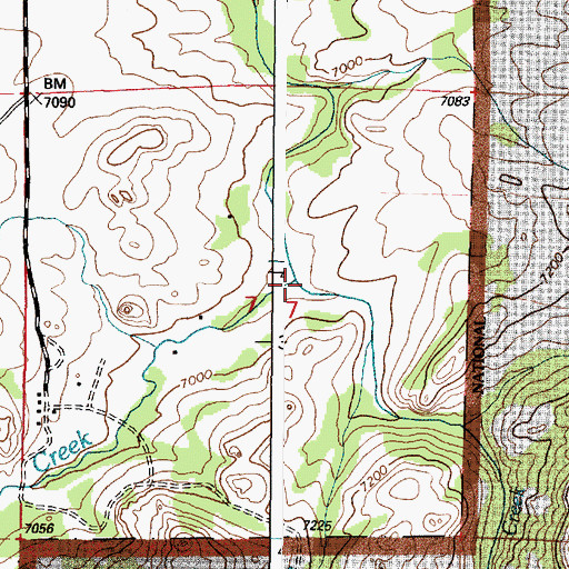 Topographic Map of East Box Elder Creek, WY