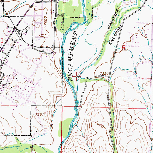 Topographic Map of East Cottonwood Creek, WY