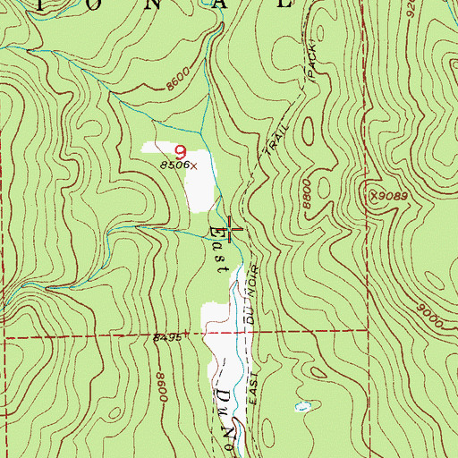 Topographic Map of East Du Noir Trail, WY