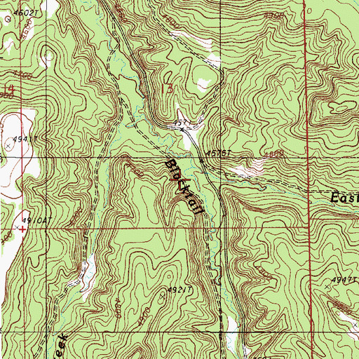 Topographic Map of East Fork Blacktail Creek, WY