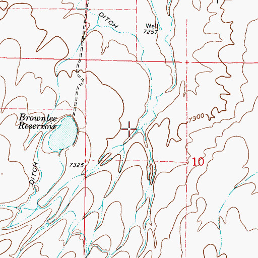 Topographic Map of East Fork Cherokee Creek, WY