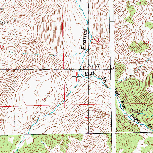 Topographic Map of East Fork Francs Fork, WY