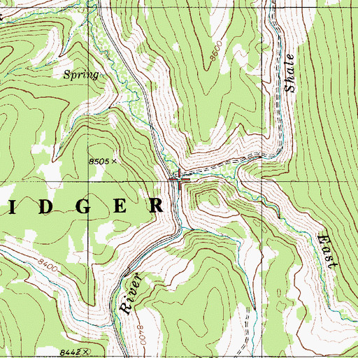 Topographic Map of East Fork Greys River, WY