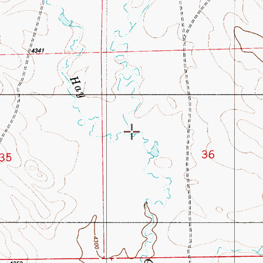 Topographic Map of East Fork Hay Creek, WY