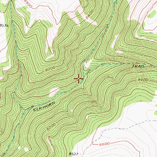 Topographic Map of East Fork Horse Creek, WY