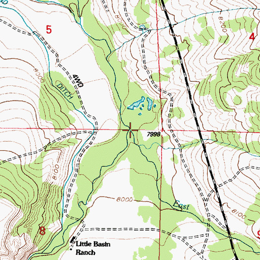 Topographic Map of East Fork Medicine Bow River, WY