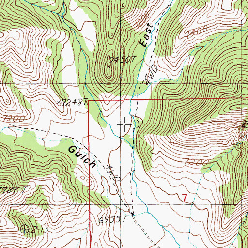 Topographic Map of East Fork Painter Gulch, WY