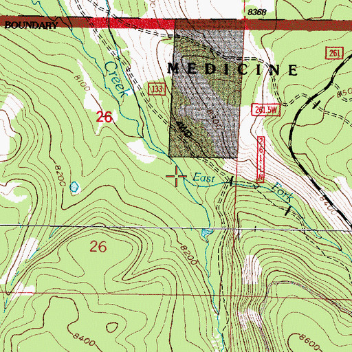 Topographic Map of East Fork Pass Creek, WY