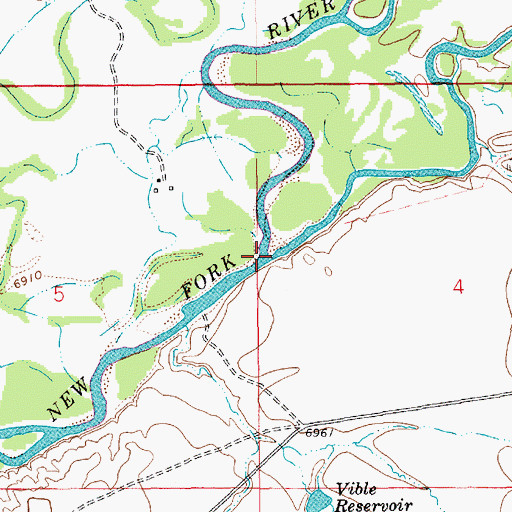 Topographic Map of East Fork River, WY