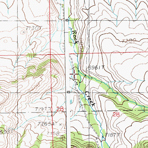 Topographic Map of East Fork Rock Creek, WY