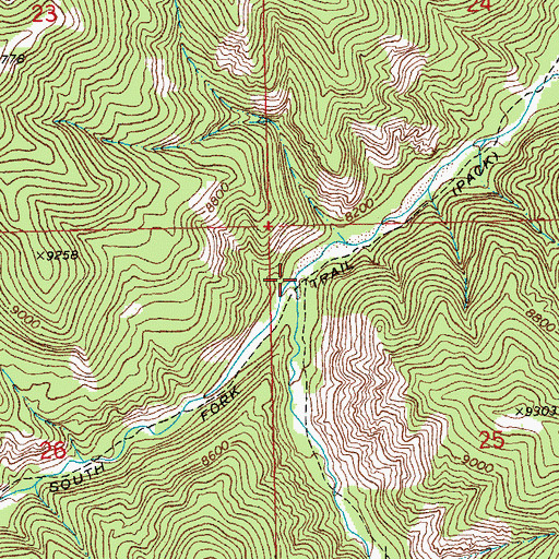 Topographic Map of East Fork South Fork Wood River, WY