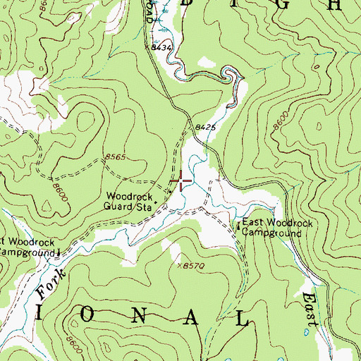 Topographic Map of East Fork South Tongue River, WY