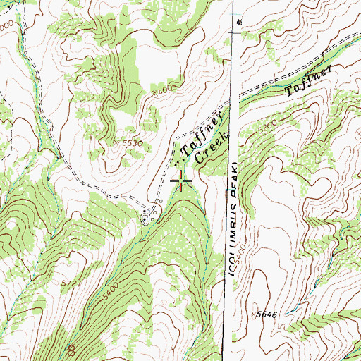 Topographic Map of East Fork Taffner Creek, WY